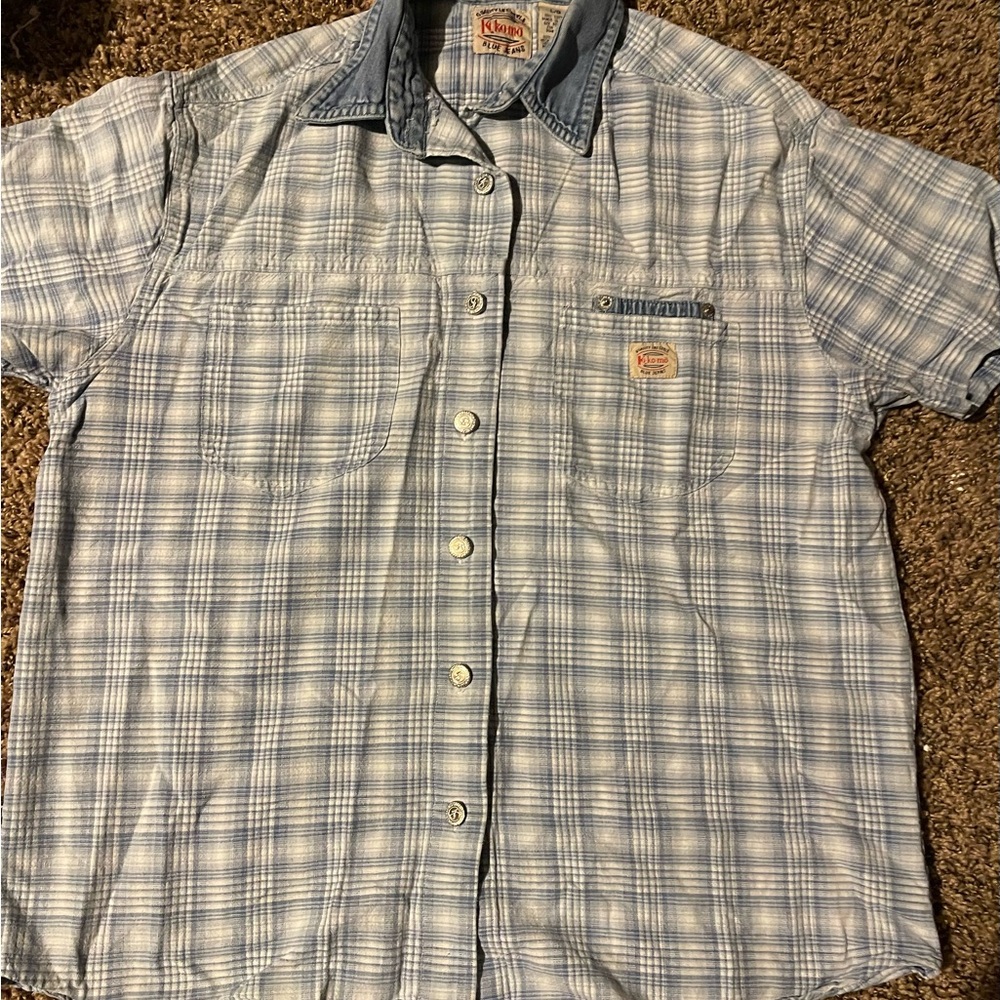 Kiko Light Blue Plaid Casual Shirt